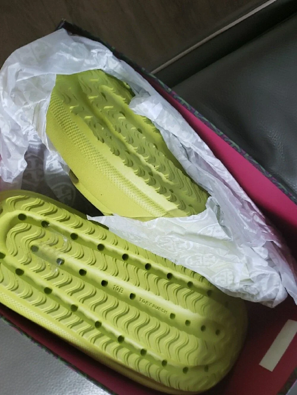 Tory Burch bright chartreuse